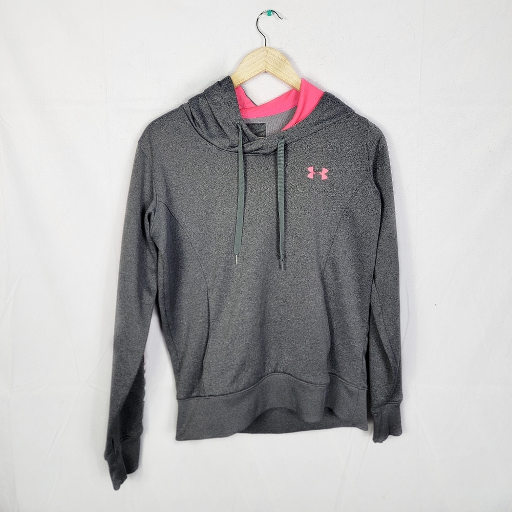 Women's Small Under Armour Gray Hoodie with Pink Accents